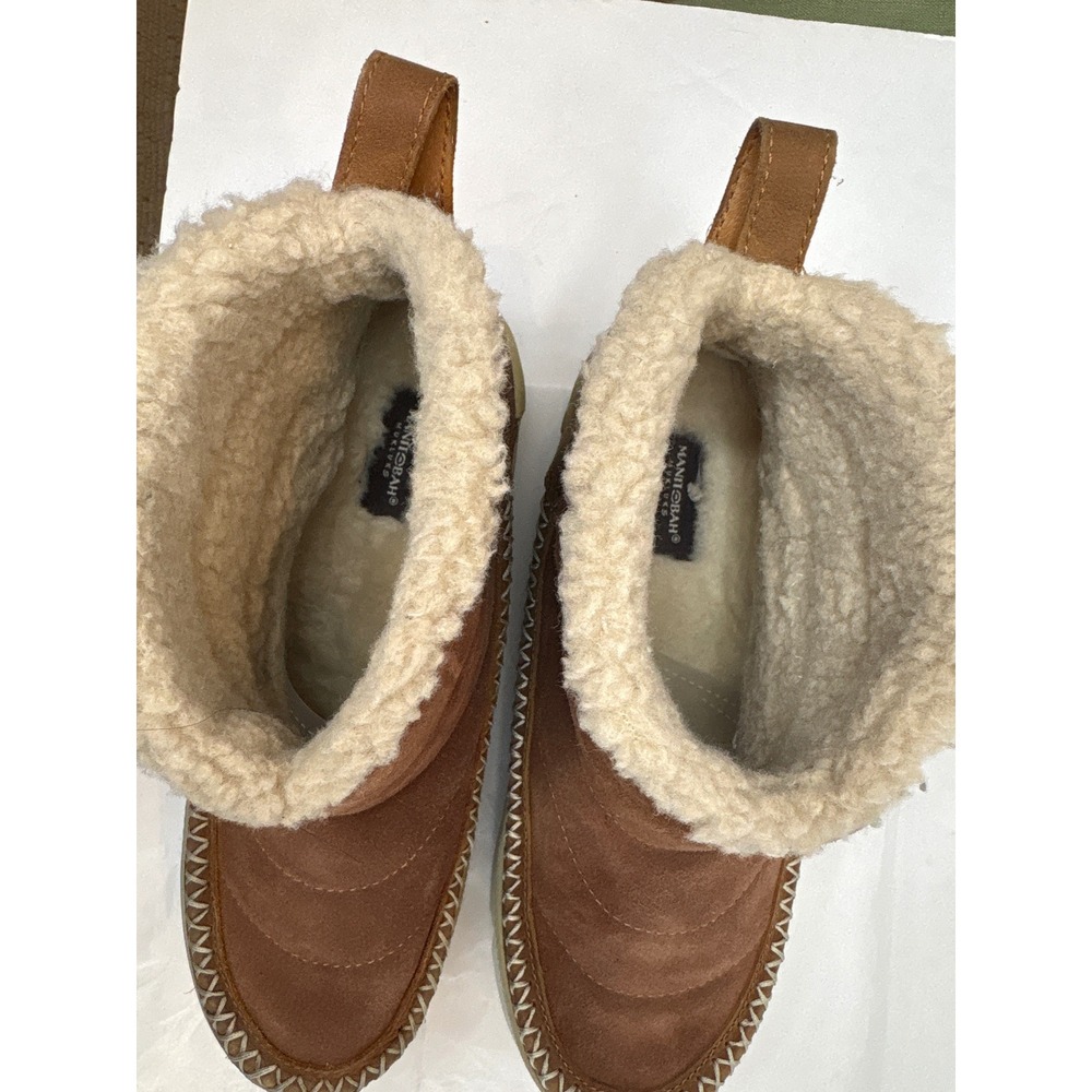 Manitobah Mukluks Women 8.5 Brown Suede Faux Shearling Lined Ankle Boots 6012261 - Picture 7 of 7